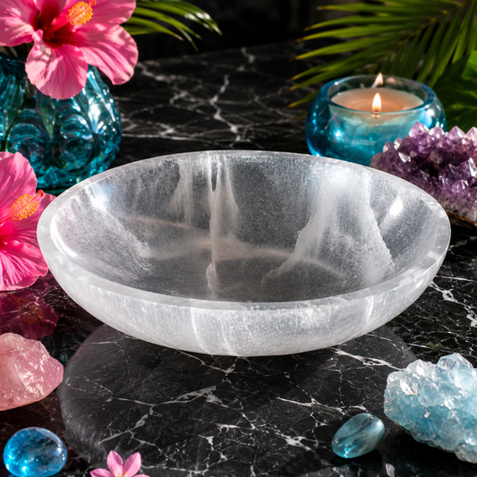 Selenite Crystal bowl — (7-8")