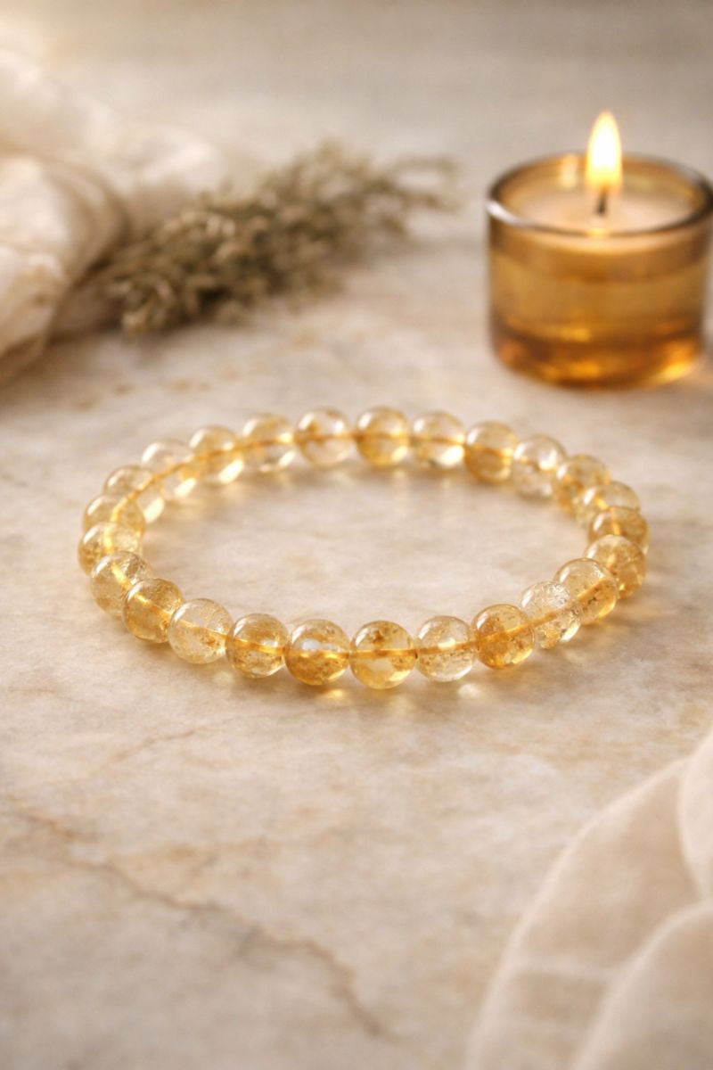 Citrine Beaded Bracelet — 6-7 mm