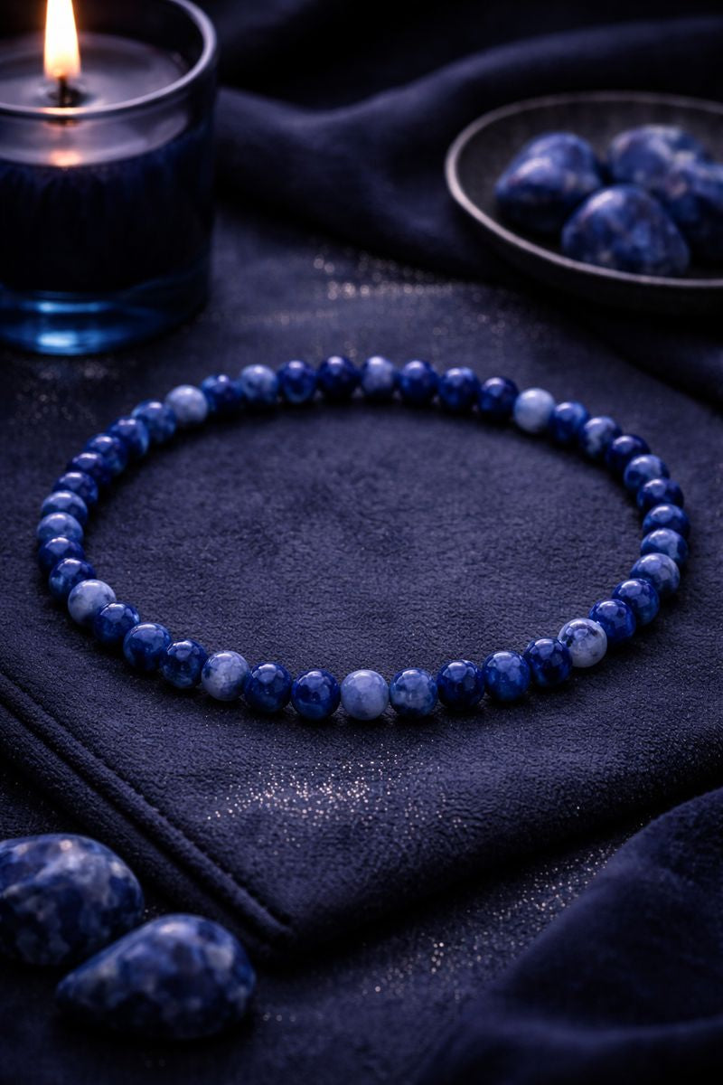 Sodalite Beaded Bracelet — 4 mm