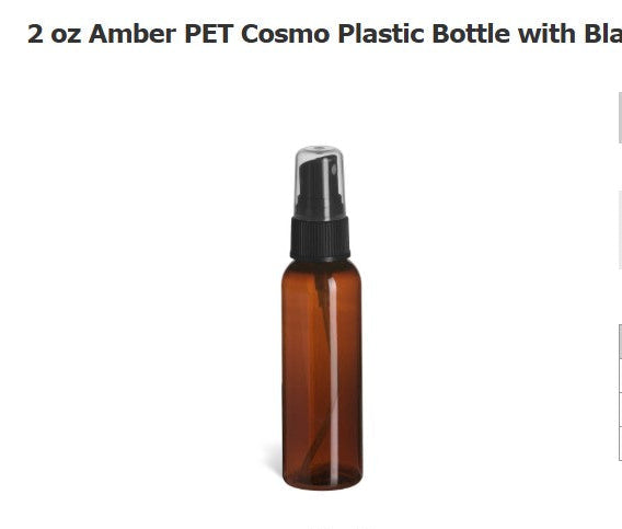 Brown spray bottle with black atomizer on a white background
