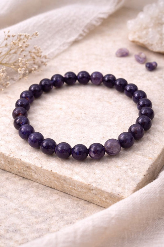Amethyst Beaded Bracelet — 8 mm | Stone of Peace