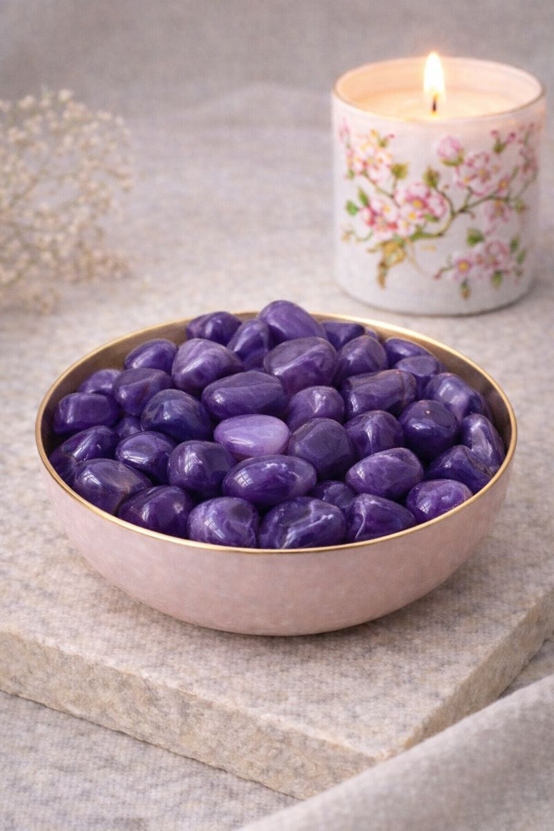 Amethyst Tumbled Stones — 1 lb | Quartz Family Crystal