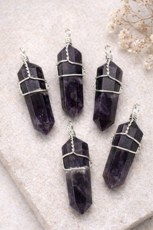 Amethyst Wire Wrapped Points (Set of 5)