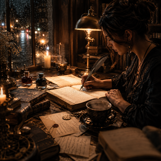 The Alchemist’s Quill Calligraphy Writing Set: Including Steampunk Pen, Black & Amaranth Ink