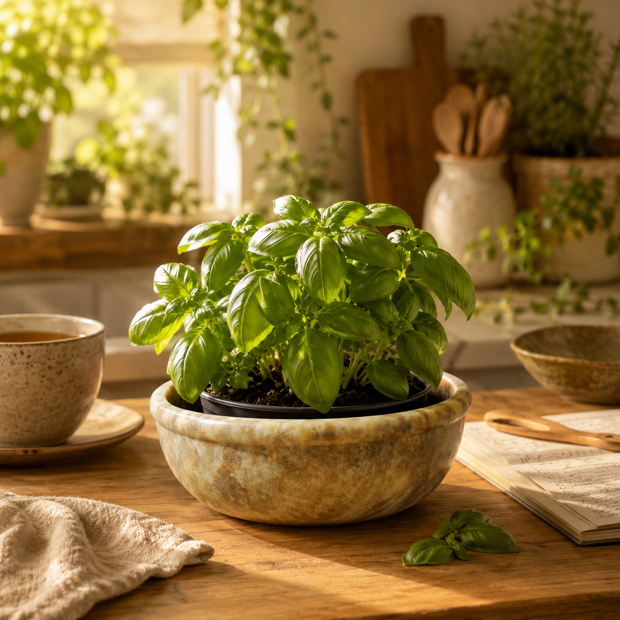 Natural Soapstone Planter Pot for Herbs 5" | Urban Garden