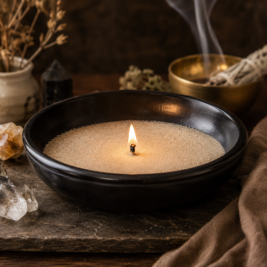Black Stone Bowl, Home Décor/Sand Wax 6"