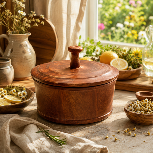 WOODEN BOWL 6 1/2" | Artisan Home Décor
