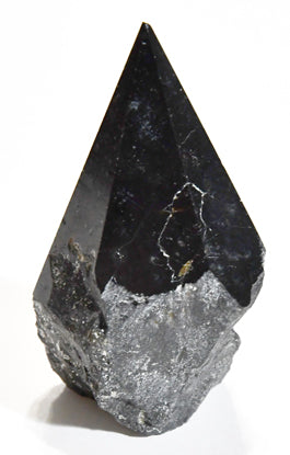 Black Tourmaline Specimen - Polished Point with Raw Base