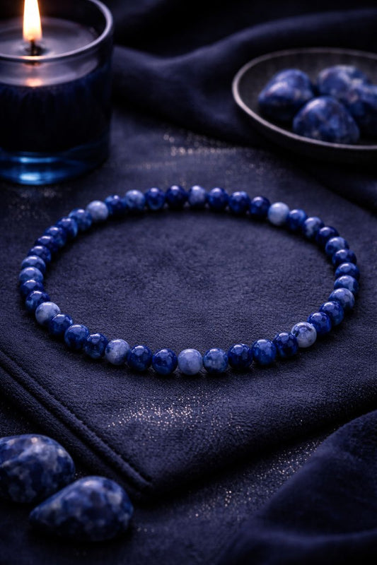Sodalite Beaded Bracelet — 4 mm
